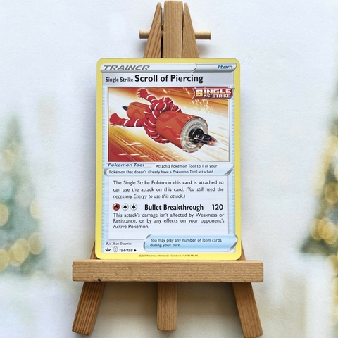 Thẻ hình Pokemon Single Strike Scroll of Piercing 154/198 - Lá bài lẻ Chilling Reign Uncommon Reverse Holo tiếng Anh chính hãng