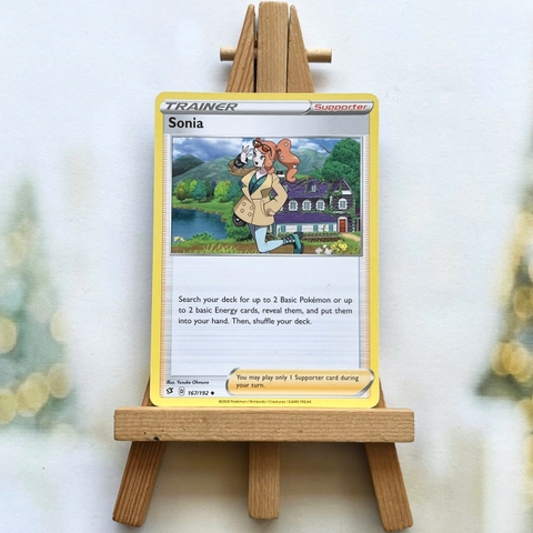 Thẻ hình Pokemon Sonia 167/192 - Lá bài lẻ Rebel Clash Uncommon Reverse Holo tiếng Anh chính hãng