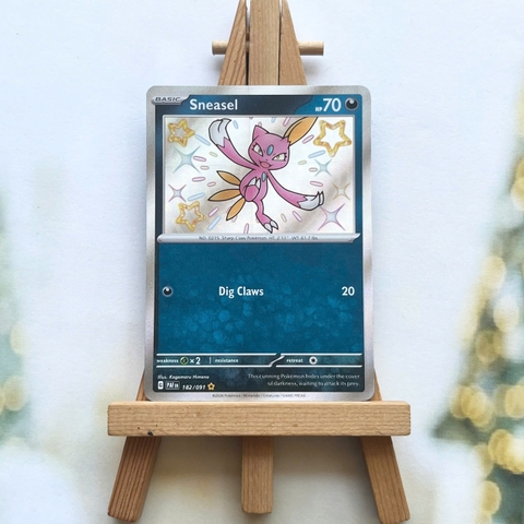 Thẻ hình Pokemon Sneasel 182/091 - Lá bài Scarlet & Violet: Paldean Fates Shiny Rare tiếng Anh chính hãng