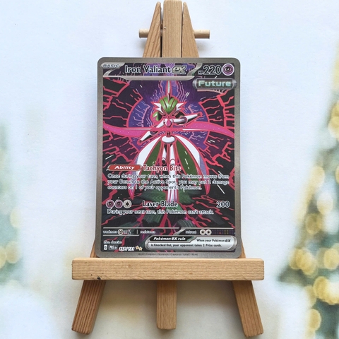 Thẻ hình Pokemon Iron Valiant ex 157/131 - Lá bài lẻ Prismatic Evolutions Special Illustration Rare tiếng Anh chính hãng