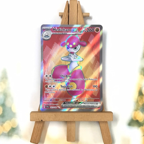 Thẻ hình Pokemon Medicham ex 161/142 - Lá bài lẻ Stellar Crown Full Art Secret Rare tiếng Anh chính hãng