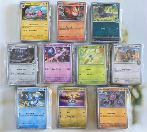 Combo Thẻ bài hình Pokemon Common Uncommon ngẫu nhiên tiếng Anh, NO TRAINER, ITEM, ENERGY
