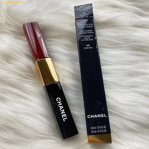 Son Kem Chanel Duo Ultra Tenue Liquid 49 Ever Red Màu Đỏ Đậm