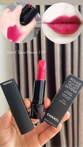 Son CHANEL Rouge Allure Velvet Extreme 114 Màu đỏ raspberry