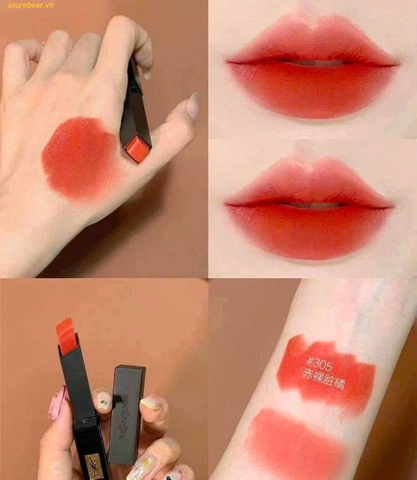 Son YSL Slim Velvet Radical 305 Orange Surge – Cam cháy