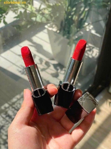 Son Rouge Dior Couture Colour Lipstick Velvet Finish Màu 777 Fahrenheit Đỏ Cam Size Mini - Mini Fullbox