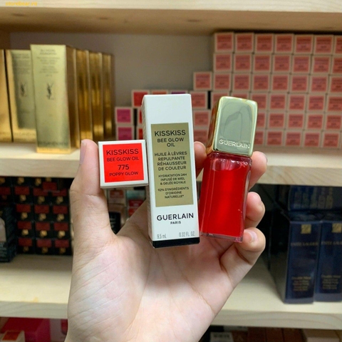 Son dưỡng môi GUERLAIN kiskiss be glow oil 775 Poppy glow