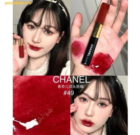 Son Kem Chanel Duo Ultra Tenue Liquid 49 Ever Red Màu Đỏ Đậm