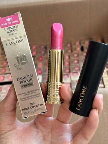Son Lancome L’Absolu Rouge Cream 355 Màu Rose Cocktail - Son Môi Dưỡng Ẩm Từ Thương Hiệu Danh Tiếng
