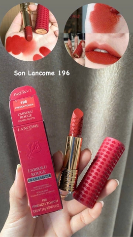 Son Lancome L'Absolu Rouge 196 French Touch Limited - Màu Đỏ Cam Cháy