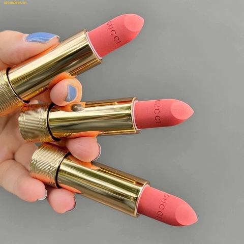 Son Gucci 208 They Met in Argentina – Màu Hồng Cam Đất
