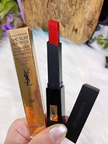 YSL Slim Velvet Radical 306 Red Urge - Son Lì Đỏ Tươi San Hô