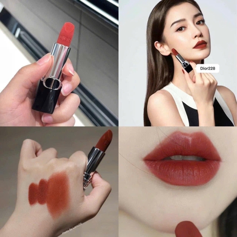 Son Dior Rouge Velvet 228 Mythique Màu Đỏ Cam Gạch - Fullsize Fullbox