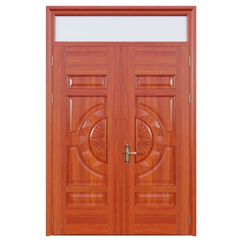 Cửa thép vân gỗ Jagning 2 cánh cân LP-2D-02