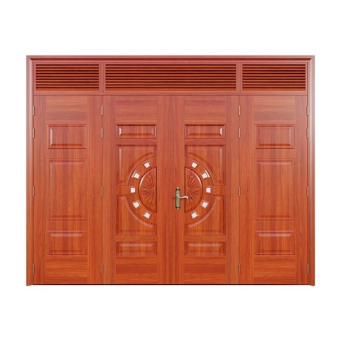 Cửa thép vân gỗ Jagning 4 cánh cân LP-4D-01