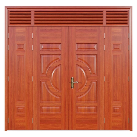 Cửa thép vân gỗ Jagning 4 cánh lệch LP-4L-06