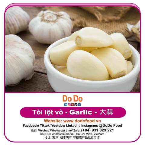 Frozen Peeled Garlic Vietnam