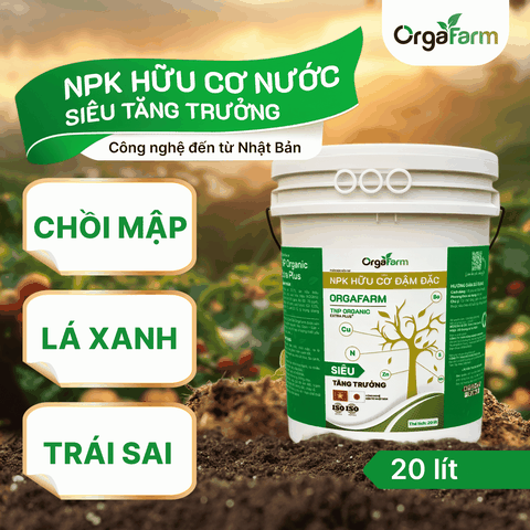 NPK Hữu Cơ OrgaFarm - Siêu Tăng Trưởng - 20L