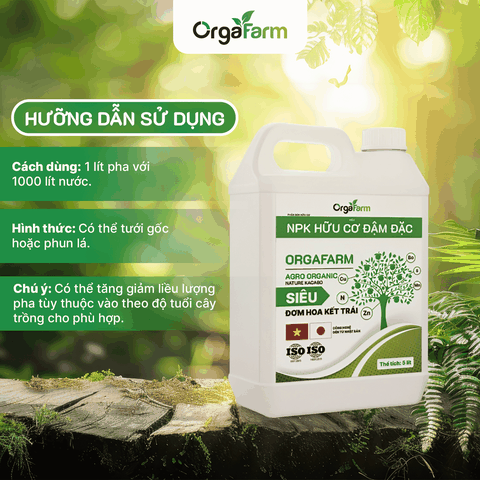 NPK Hữu Cơ OrgaFarm - Siêu Đơm Hoa Kết Trái - 5L