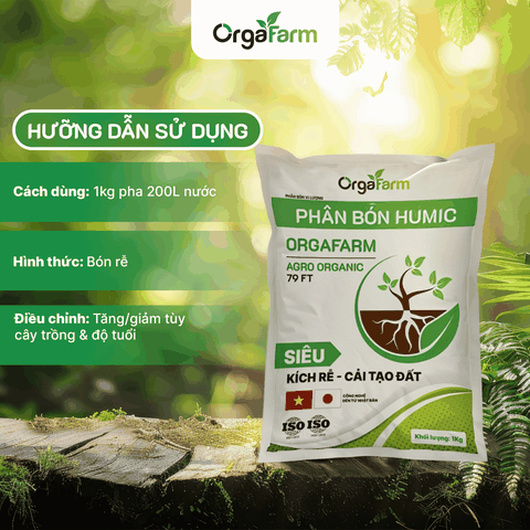 Phân Bón Hữu Cơ Humic OrgaFarm - 1KG