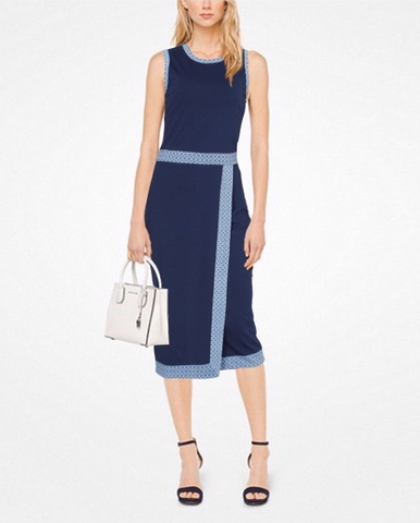 Đầm Michenel Thun Sát Nách Phối Vài Bông - T1907090818