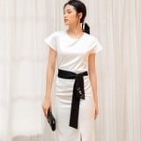 Đầm M&S Lụa 2 Màu Cột Dây Eo SALE - K1M13230720S