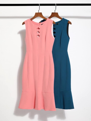 Đầm Lauren Sn 2 Màu Ngực Đầu Hoa Văn - Dwlrt231018C