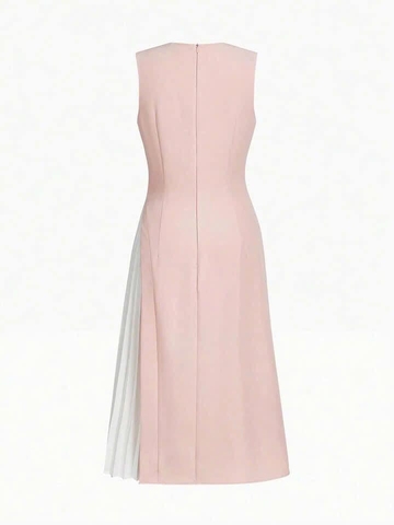 Đầm CK SN Dập Ly Phối Màu-TPSRD040325