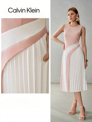 Đầm CK SN Dập Ly Phối Màu-TPSRD040325