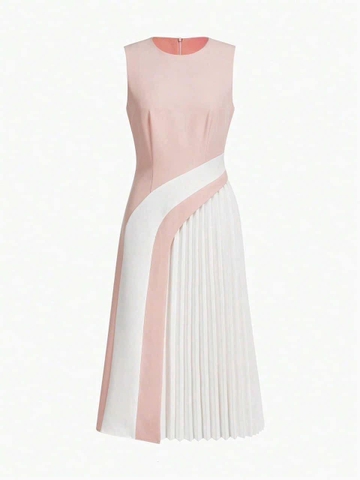 Đầm CK SN Dập Ly Phối Màu-TPSRD040325