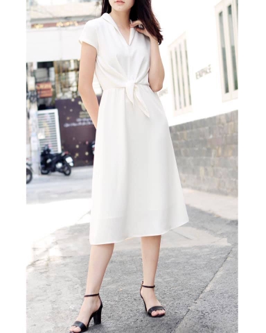 Đầm Warehouse Tay Con Cổ Bẻ Chữ V - L0312231218