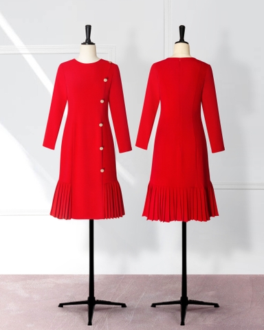 Đầm Katosa Tay Dài Rập Ly 2 Màu-KTS220711