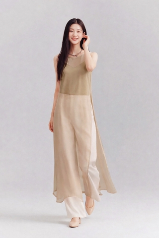 Áo Tơ Dáng Dài Xẻ Tà Mentosa 2 Màu-ATMTS141025L1