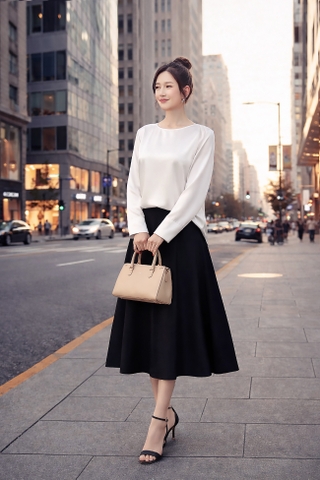 Áo Lụa Suông Tay Dài Mentosa 2 Màu-AMTS050925L1