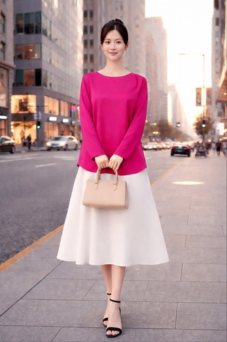 Áo Lụa Suông Tay Dài Mentosa 2 Màu-AMTS050925L1