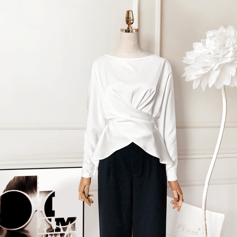 Áo Lụa Mentosa Drape Chéo Tà 3 Màu-ALMTS131025L1