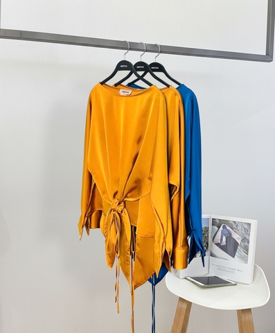 Áo Lụa Mentosa Drape Chéo Tà 3 Màu-ALMTS131025L1
