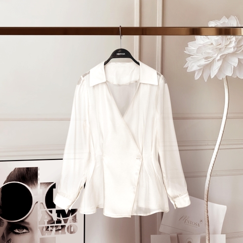 Áo Sơ Mi Mentosa Xếp Ly Bất Đối Xứng 3 Màu-AVMTS171025L1