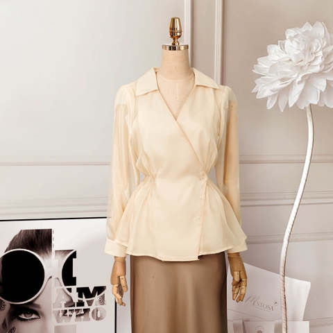 Áo Sơ Mi Mentosa Xếp Ly Bất Đối Xứng 3 Màu-AVMTS171025L1