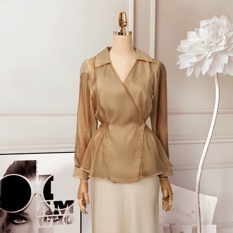 Áo Sơ Mi Mentosa Xếp Ly Bất Đối Xứng 3 Màu-AVMTS171025L1