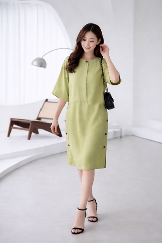 Đầm Mentosa Suông Nút Sườn 2 Màu-DSMTS050925L1