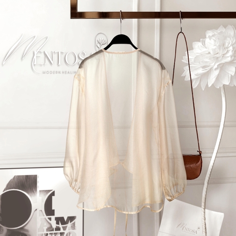 Áo Tơ Mentosa Giao Vạt Tay Phồng 2 Màu-ATMTS071025L1