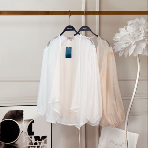 Áo Tơ Mentosa Giao Vạt Tay Phồng 2 Màu-ATMTS071025L1