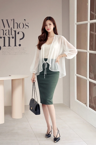 Áo Tơ Mentosa Giao Vạt Tay Phồng 2 Màu-ATMTS071025L1