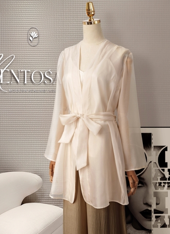 Áo Mentosa Organza Thắt Nơ Eo 2 Màu-ATMTS131025L1