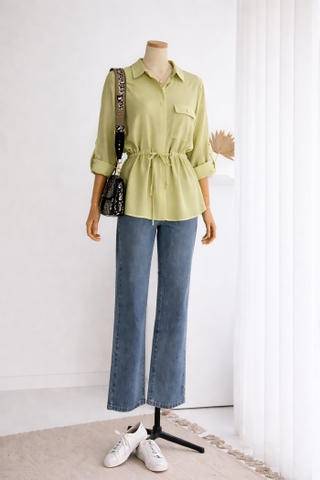 Áo Mentosa Sơ Mi Rút Eo 2 Màu-AMTS070925S1