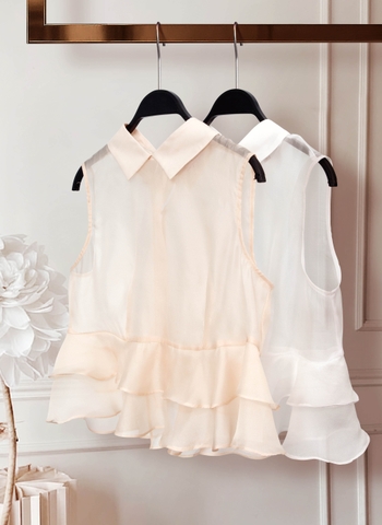 Áo Mentosa cổ Đức phối bèo 3 màu-AKMTS011025B1