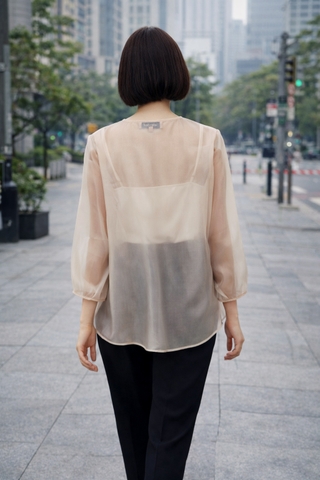 Áo Voan Mentosa Tay Phồng 2 Màu-AKMTS220925L1