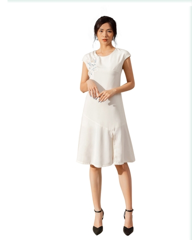 Đầm Mentosa Trắng Thêu Hoa - K1M12040820