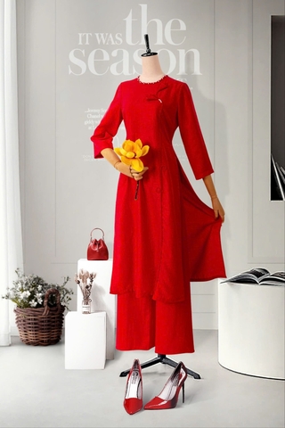 Áo Dài Mentosa Hoa Rum-KTS212122401